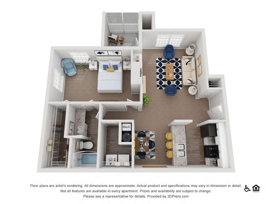 ONE BEDROOM DELUXE (1.10 B) floor plan